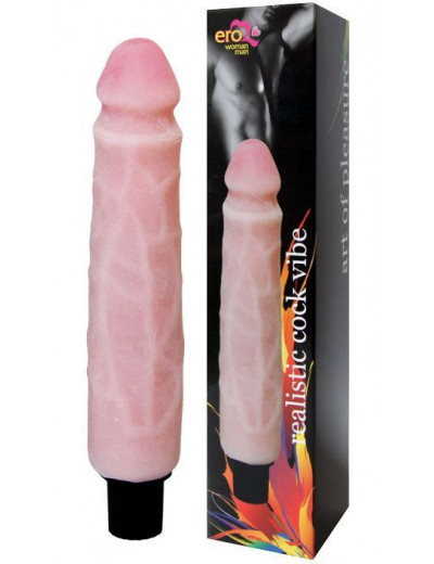 Вибратор Realistic Cock Vibe телесного цвета - 25,5 см.