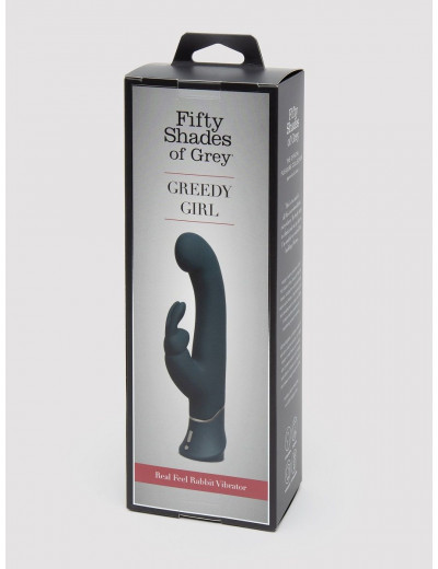 Темно-синий вибратор-кролик Greedy Girl Real-Feel Rabbit Vibrator - 25,4 см.