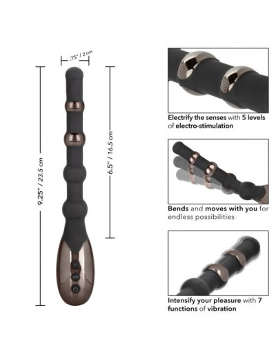 Черный анальный электростимулятор Volt Electro-Beads - 23,5 см.