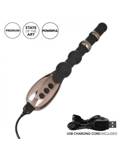 Черный анальный электростимулятор Volt Electro-Beads - 23,5 см.