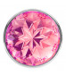 Большая серебристая анальная пробка Diamond Pink Sparkle Large с розовым кристаллом - 8 см.