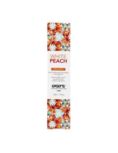 Разогревающее массажное масло Gourmet White Peach Organic с органическими ингредиентами - 50 мл.
