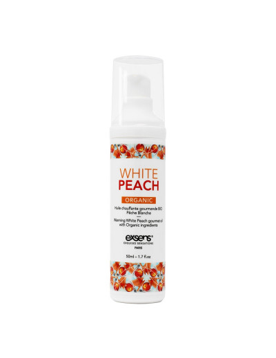 Разогревающее массажное масло Gourmet White Peach Organic с органическими ингредиентами - 50 мл.