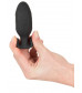 Черная анальная втулка с вибрацией и электростимуляцией Vibrating E-Stim Butt Plug - 9,2 см.