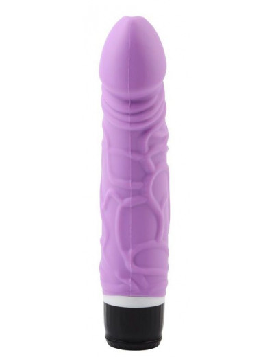 Фиолетовый вибратор-реалистик Thick Realistic Dildo - 19,5 см.