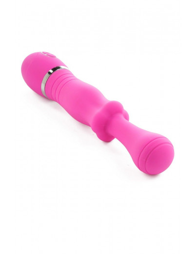 Розовый вибромассажёр с вращающейся головкой THE CHARLOTTE ROSE PINK INTERNAL ROTATION - 23 см.