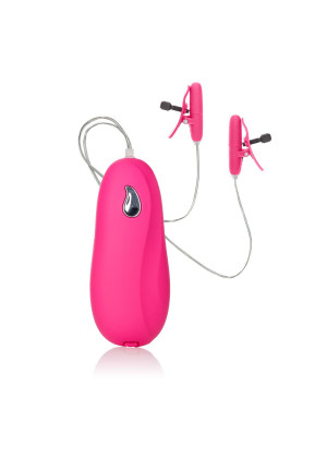 Розовые зажимы на соски с нагревательным эффектом с вибрацией Heated Nipple Teasers 