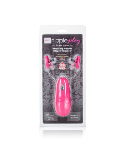 Розовые зажимы на соски с нагревательным эффектом с вибрацией Heated Nipple Teasers