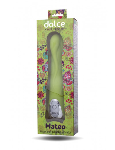 Зелёный вибратор Dolce Mateo - 16,5 см.