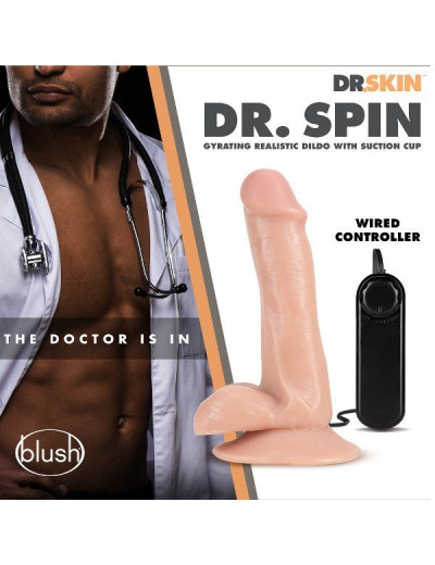 Телесный ротатор-реалистик Dr. Spin 6 inch Gyrating Realistic Dildo - 16,5 см.