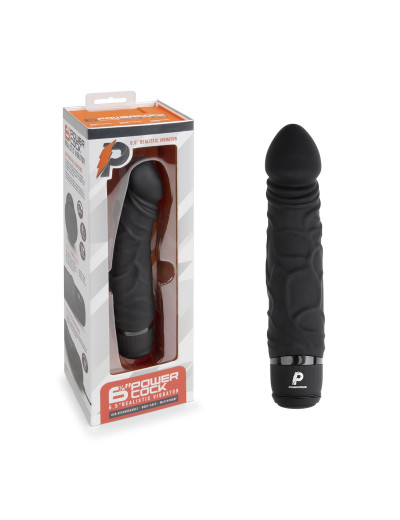 Черный вибратор-реалистик 6.5  Girthy Realistic Vibrator - 19 см.