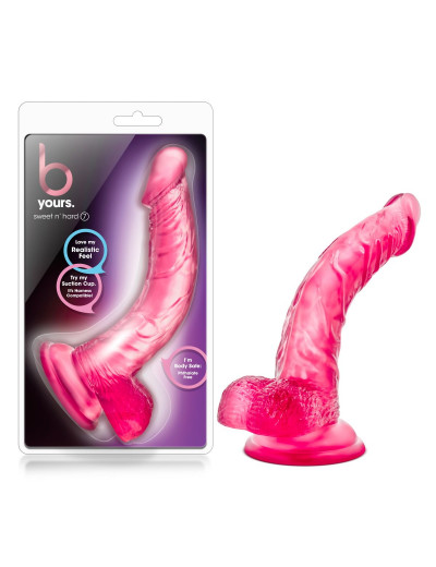 Розовый фаллоимитатор Sweet n Hard 7- 21,59 см.