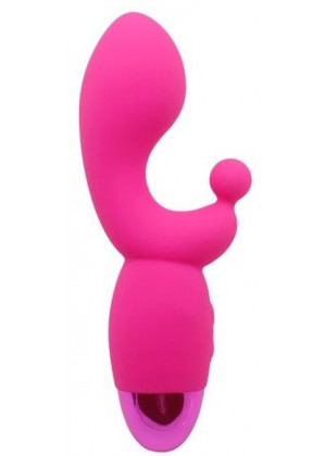 Розовый вибратор INDULGENCE Rechargeable G Kiss - 16,5 см.