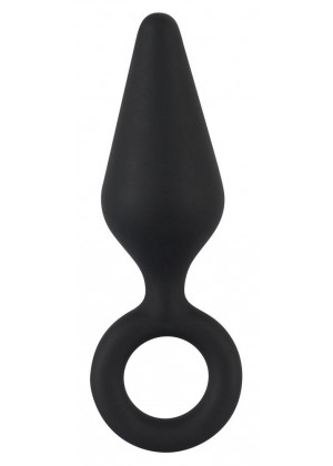 Чёрная анальная пробка Soft Touch Plug S - 12,1 см.