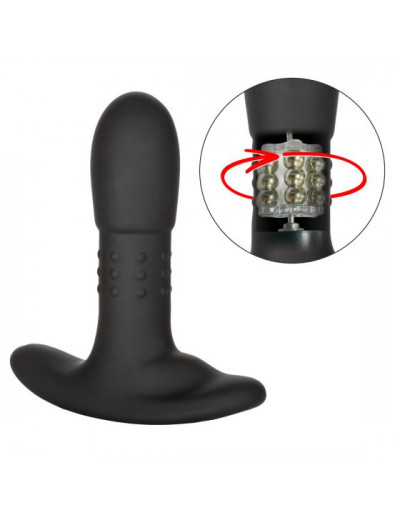 Черный массажер простаты с браслетом-пультом Eclipse Wristband Remote Beaded Probe - 12,75 см.