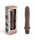 Коричневый вибратор-реалистик 8  Girthy Realistic Vibrator - 24,5 см.