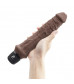 Коричневый вибратор-реалистик 8  Girthy Realistic Vibrator - 24,5 см.