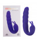 Фиолетовый вибратор Ribbed Dual Stimulator with Rolling Ball - 17 см.