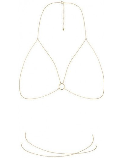 Золотистая упряжь-цепочка Magnifique Bra Chain