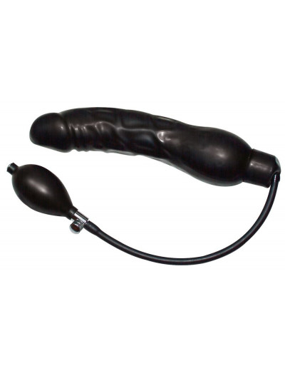 Латексный фаллоимитатор с функцией подкачки Black Latex Balloon - 23 см.