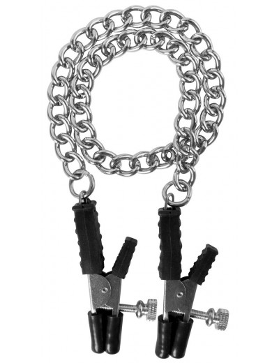 Зажимы на соски Block Busters Nipple Clamps с цепью
