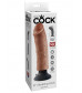 Кофейный вибратор со съемной присоской 8  Vibrating Cock - 21,6 см.