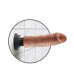 Кофейный вибратор со съемной присоской 8  Vibrating Cock - 21,6 см.