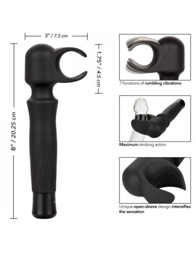 Черный вибромастурбатор Masturwand Vibrating Stroker