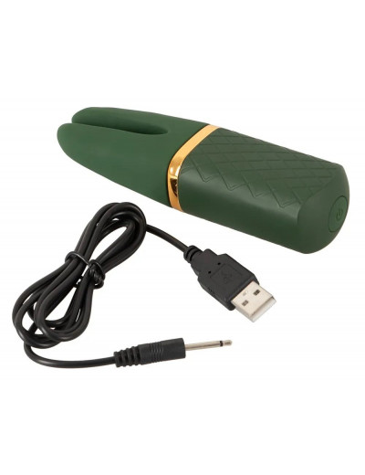 Зеленый вибратор Luxurious Split Tip Vibrator - 13,1 см.