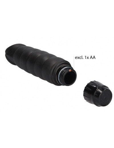 Черный вибромассажер Ribbed Multispeed Vibrator - 17 см.