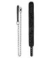 Черный широкий ошейник с поводком Luxury Collar with Leash