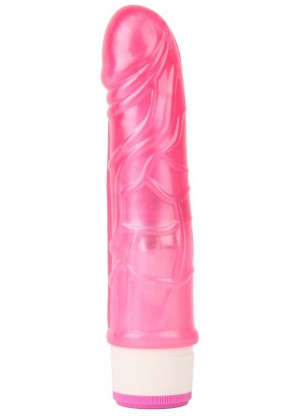 Розовый вибратор-реалистик Stud Rod - 17,5 см.