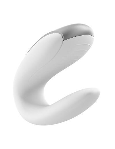 Белый вибромассажёр для пар Satisfyer Double Fun