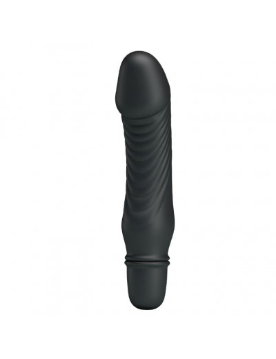 Черный мини-вибратор Stev -13,5 см.