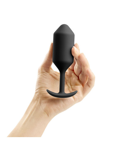 Чёрная пробка для ношения B-vibe Snug Plug 3 - 12,7 см.