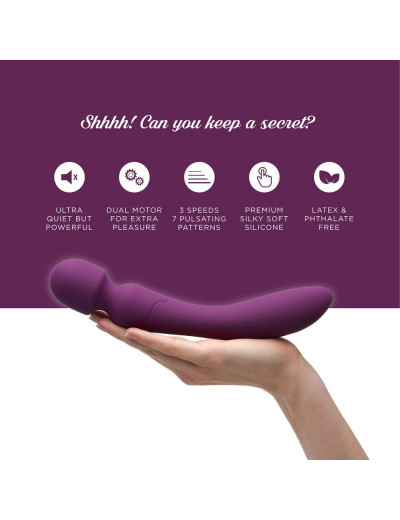 Фиолетовый вибратор-жезл So Divine Wicked Game Magic Wand - 24 см.