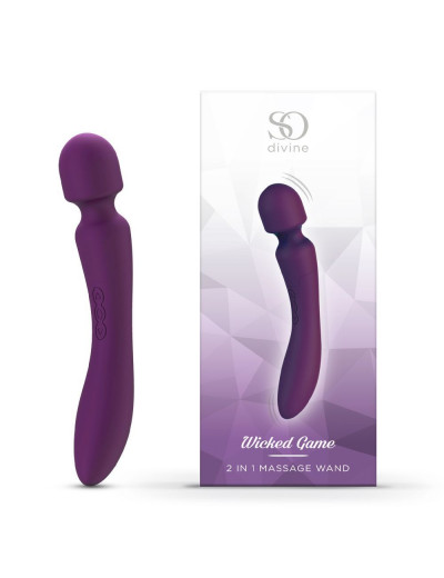 Фиолетовый вибратор-жезл So Divine Wicked Game Magic Wand - 24 см.