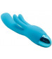 Голубой вибратор INDULGENCE Rechargeable Frolic Bunny - 18,7 см.