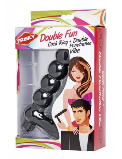 Насадка для двойного проникновения Double Fun Cock Ring with Double Penetration Vibe