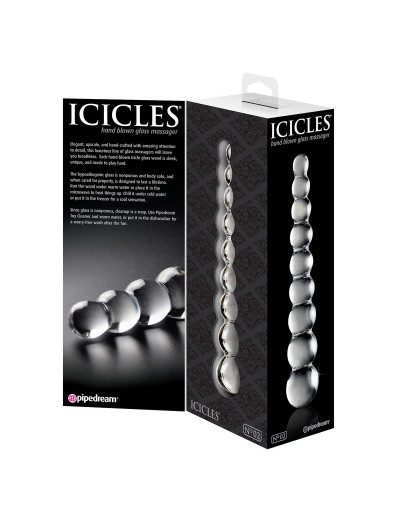Стеклянная анальная елочка Icicles No.2 - 21,6 см.
