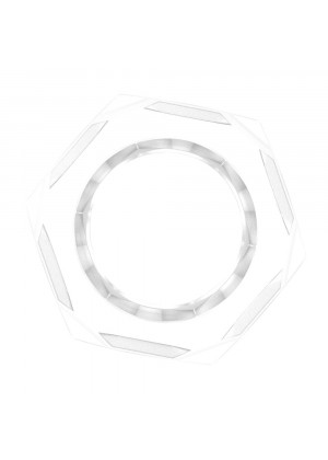 Прозрачное эрекционное кольцо-шестигранник Nust Bolts Cock Ring
