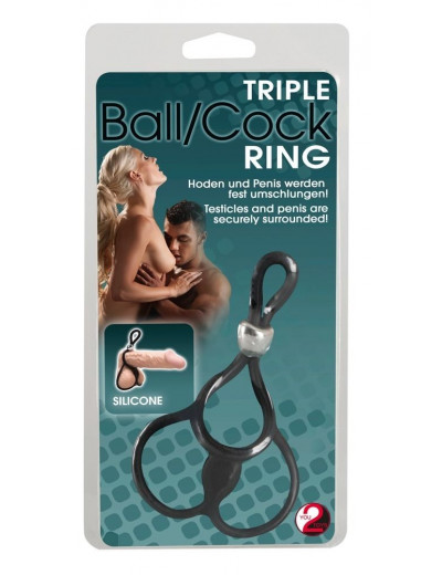 Лассо с подхватом мошонки Triple Ball-und Cockring