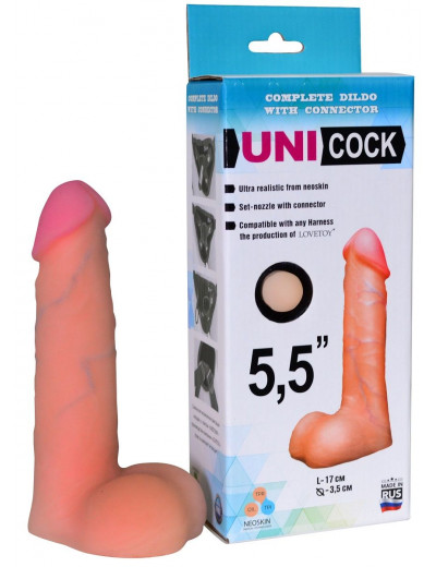 Фаллическая насадка Харнесс UNICOCK 5,5  - 18,5 см.