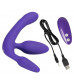 Фиолетовый безремневой вибрострапон Vibrating Strapless Strap-On
