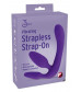 Фиолетовый безремневой вибрострапон Vibrating Strapless Strap-On