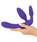 Фиолетовый безремневой вибрострапон Vibrating Strapless Strap-On