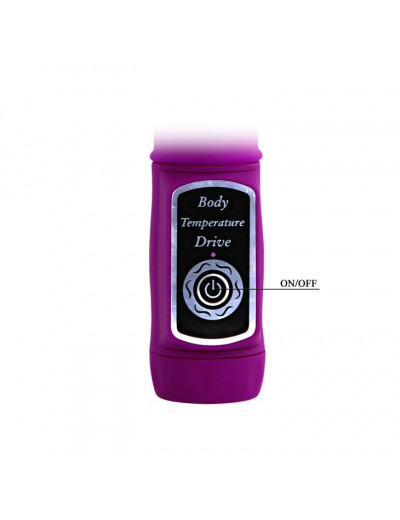 Лиловый вибратор с клиторальной стимуляцией Body Touch - 22,5 см.