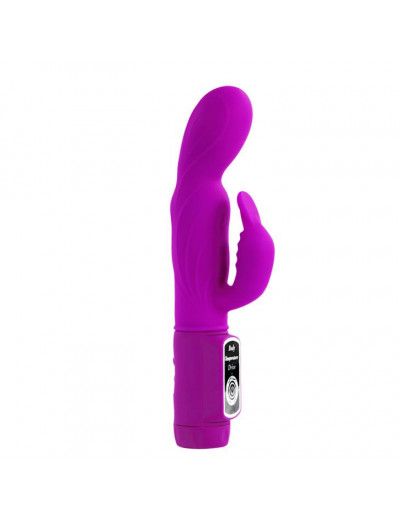 Лиловый вибратор с клиторальной стимуляцией Body Touch - 22,5 см.