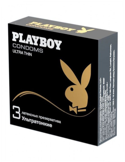 Ультратонкие презервативы Playboy Ultra Thin - 3 шт.