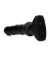 Черный вибратор с волнообразным движением Silicone Vibrating   Squirming Plug with Remote Control - 19,5 см.